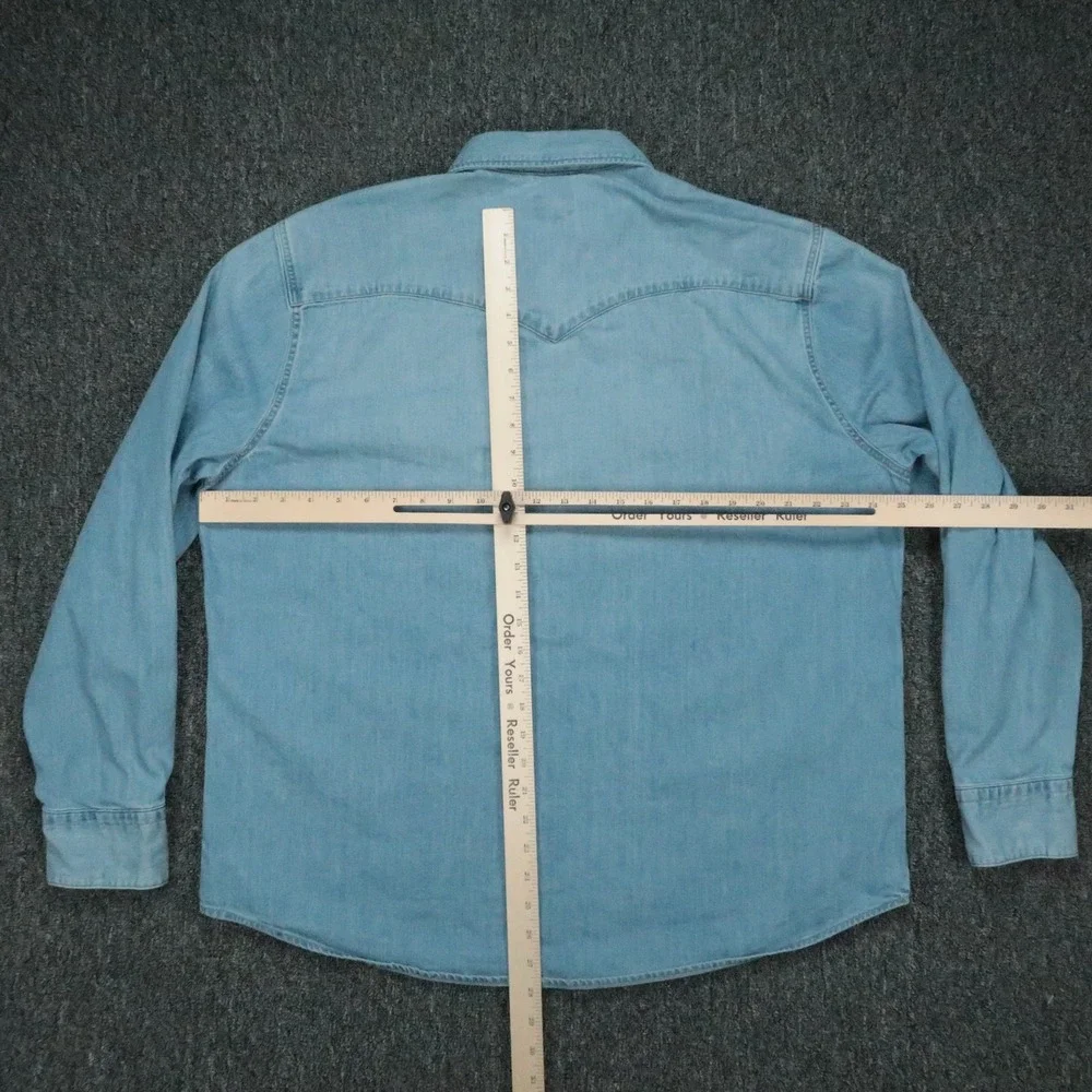 Levi's Shirt Mens XXL Blue Cone Denim Pearl Snap Western Long Sleeve 2XL *